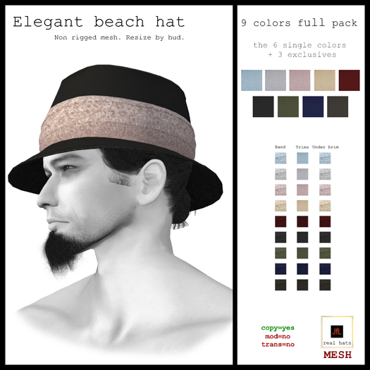 JfL Elegant beach hat FULL PACK BOXED