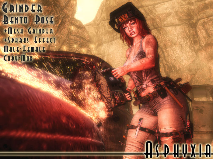 Asphyxia Grinder Bento Pose + Grinder + Sparks Effect