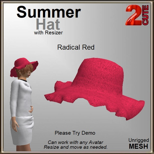 Summer Hat [2cute] Radical Red