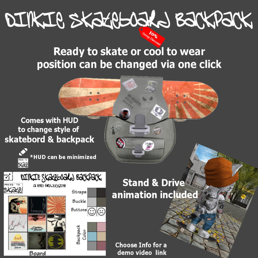 Dinkie Skateboard Backpack
