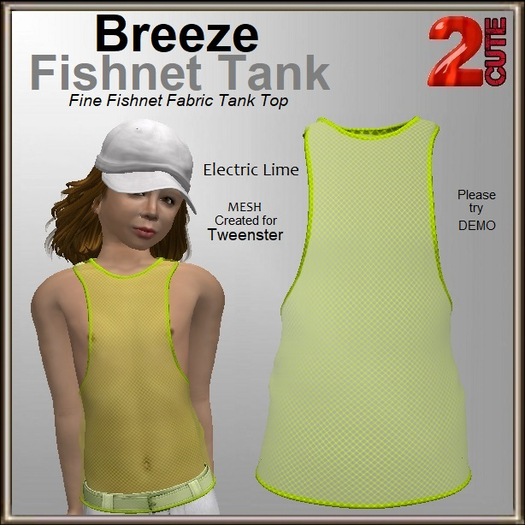 Breeze Fishnet Tank [2cute] Electric Lime