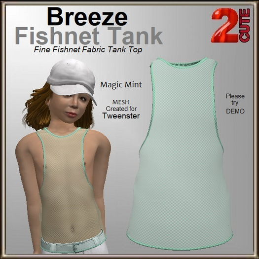 Breeze Fishnet Tank [2cute] Magic Mint