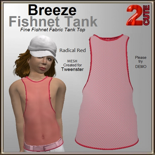 Breeze Fishnet Tank [2cute] Radical Red