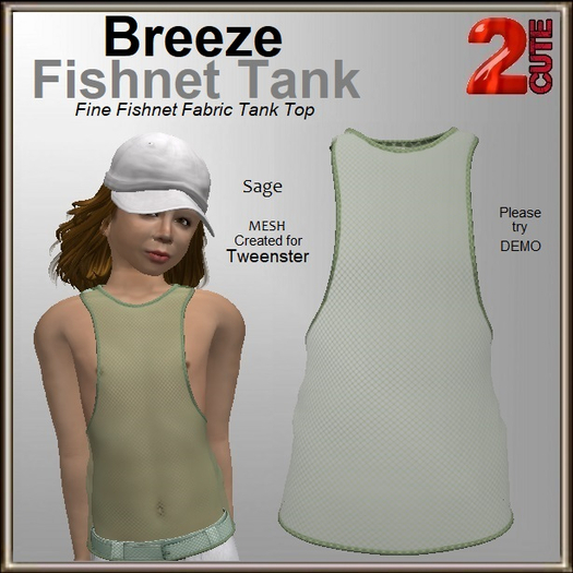Breeze Fishnet Tank [2cute] Sage