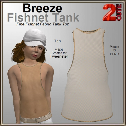 Breeze Fishnet Tank [2cute] Tan