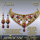 VAIDA Savia Choker & Earrings Set OP - Red Gold
