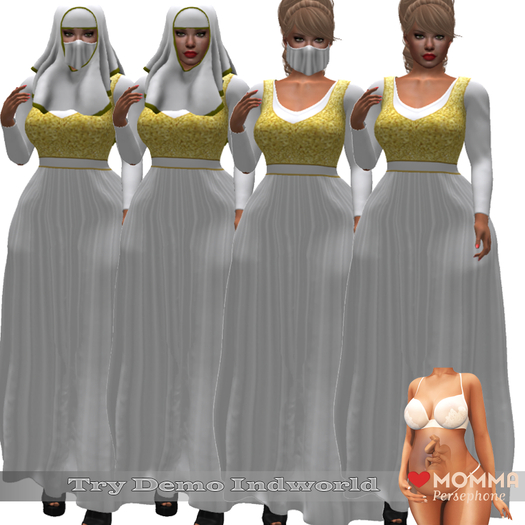 !!! Revna !!! Neahm Dress with Niqab White