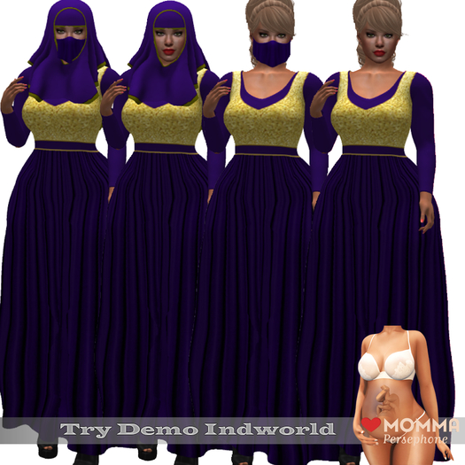 !!! Revna !!! Neahm Dress with Niqab Purple