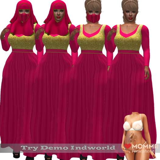 !!! Revna !!! Neahm Dress with Niqab Pink