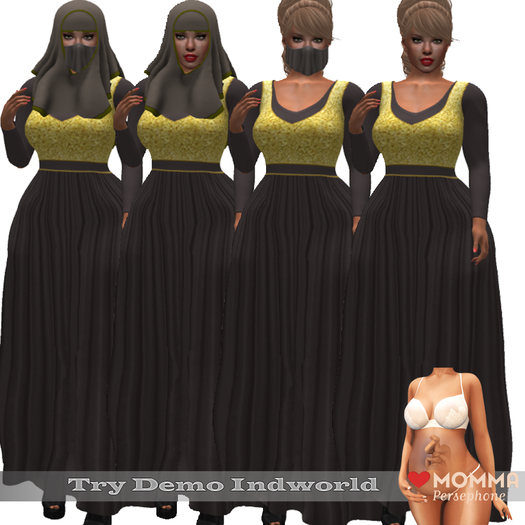 !!! Revna !!! Neahm Dress with Niqab Brown