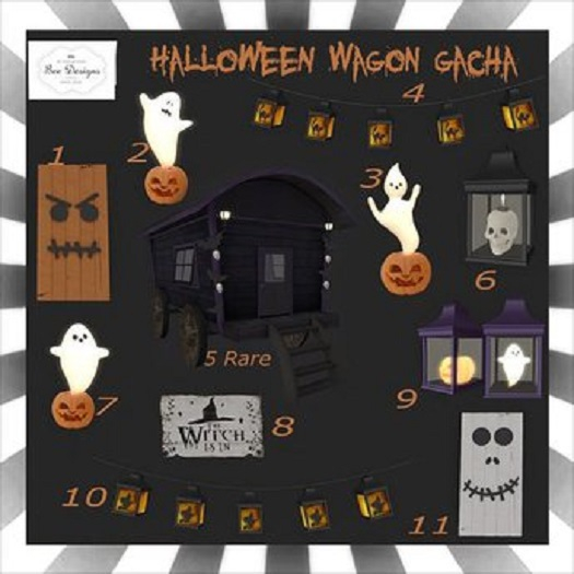 Bee Designs Halloween Wagon Gacha Full Set/w RARE