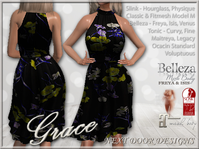 Grace Yellow Black - Belleza Venus Isis Freya Legacy Maitreya, Slink Hourglass Physique Voluptuous Tonic Curvy Fine