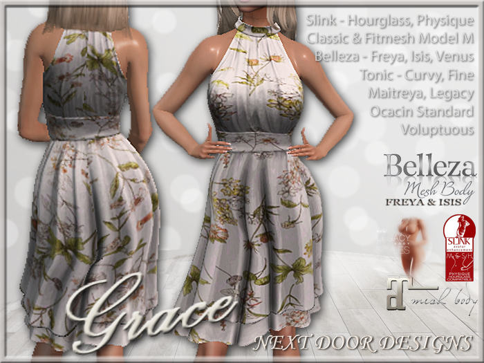 Grace Summer Floral - Belleza Venus Isis Freya Legacy Maitreya, Slink Hourglass Physique Voluptuous Tonic Curvy Fine