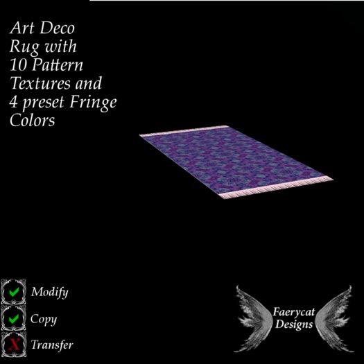 *FCD* Art Deco Rug w Texture Change  [Boxed]