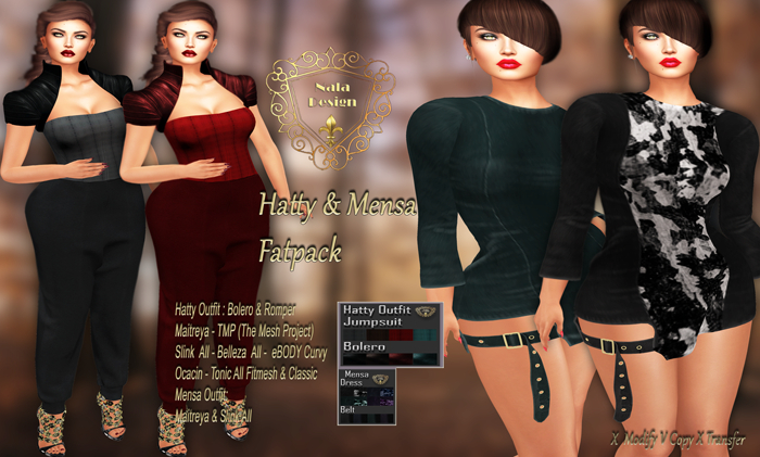 Nala Design - Mensa & Hatty Fatpack Outfit - Mesh Bodies