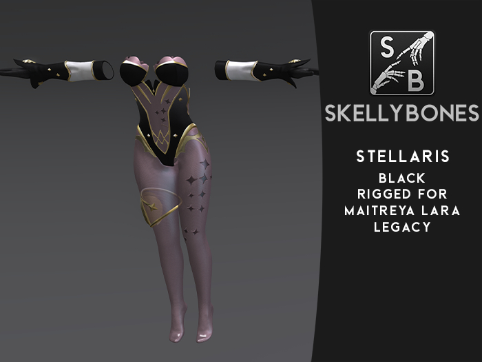 Skellybones --Stellaris Outfit - Black for Maitreya Lara and Legacy