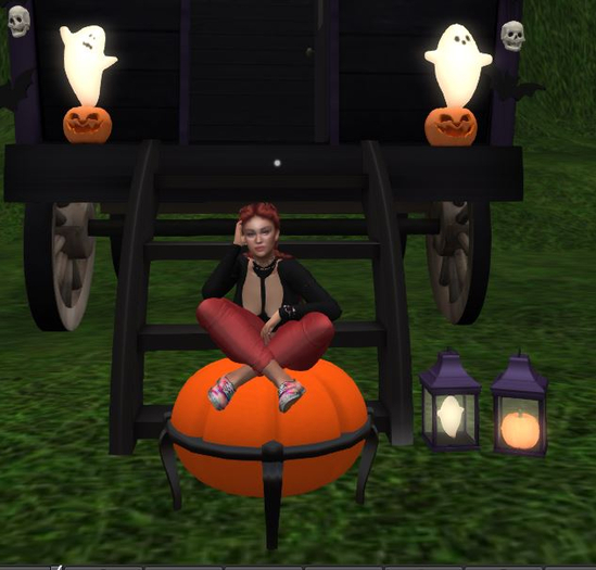 Orange Pumpkin Stool Boxed