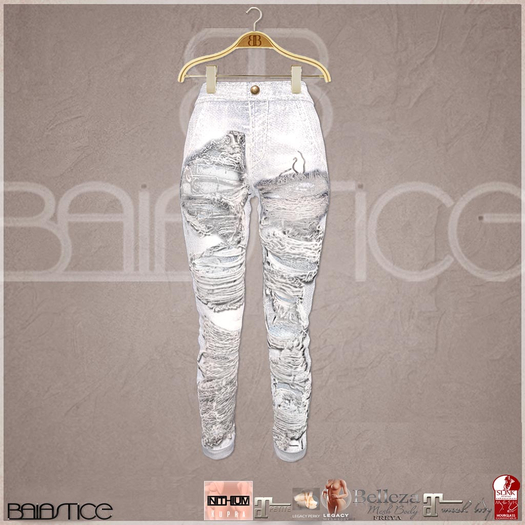 Baiastice_Destroyed Denim Jeans-Powder