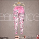 Baiastice_Destroyed Denim Jeans-Pink