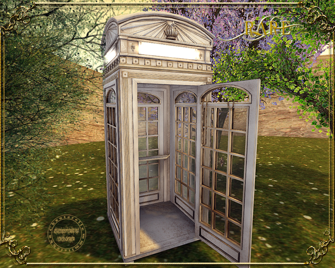 2/{anc} garden. telephonebox. (box) RARE