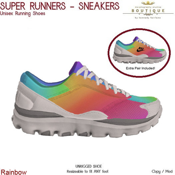 Second Life Marketplace - v3 SUPER RUNNERS - Rainbow Sneakers UNISEX ...
