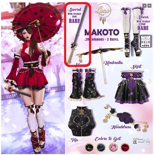 Luas Makoto Sword RARE Gacha