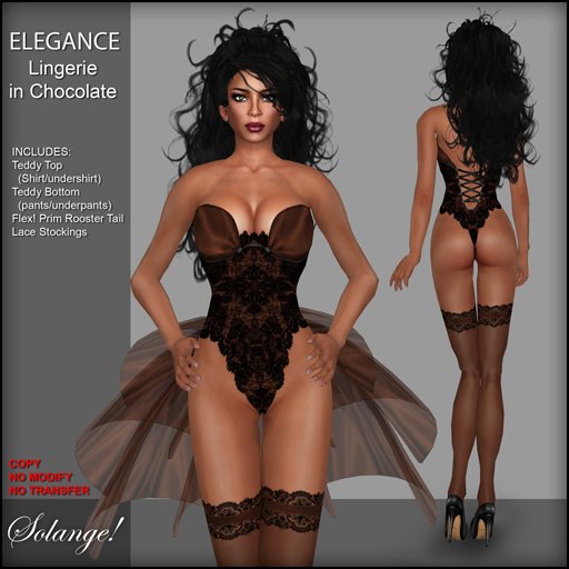 *Solange!* Elegance Lingerie Set - CHOCOLATE