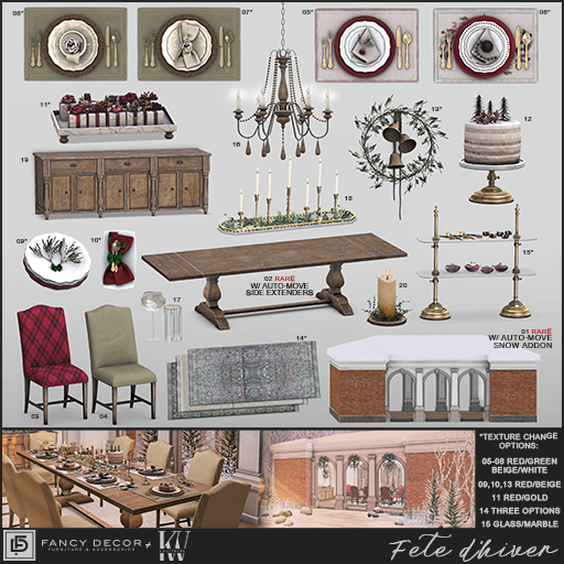 Fancy Decor + KraftWork Fete d'hiver Collection (full set copy/mod)