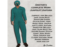 Doctor's complete Work Jumpsuit Uniform FITMESH