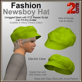 Fashion Newsboy Hat [2cute] Electric Lime