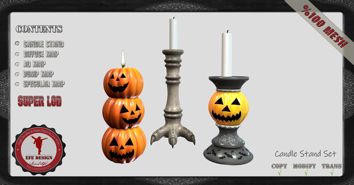 Candle Stand  Set Full Permission Efe Design
