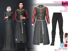 Dae, Obj, FBX and Texture Files Men's Medieval Royal Outfit For Legacy Slink Belleza Signature Ocacin Gamit