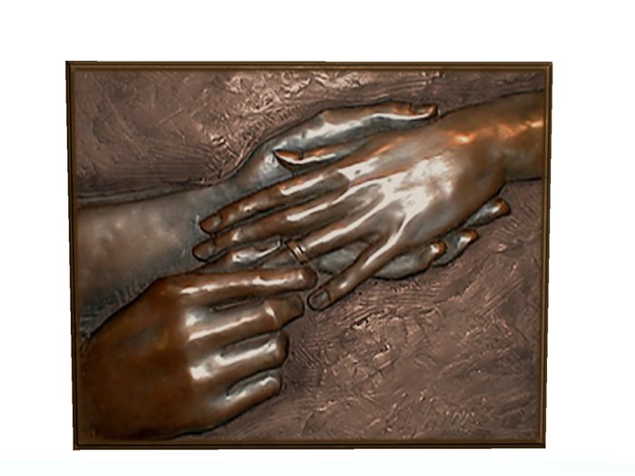 Eternally Carved Hands   Bronze art work