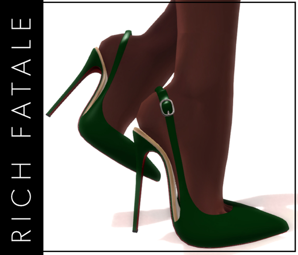$RICH FATALE - SOLID COLOR SLINGBACK - HUNTER