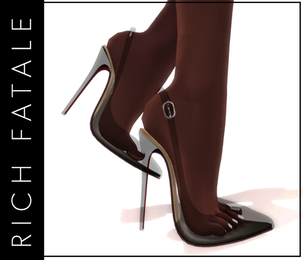 $RICH FATALE - CLEAR PVC LIONE SLINGBACK - ONYX