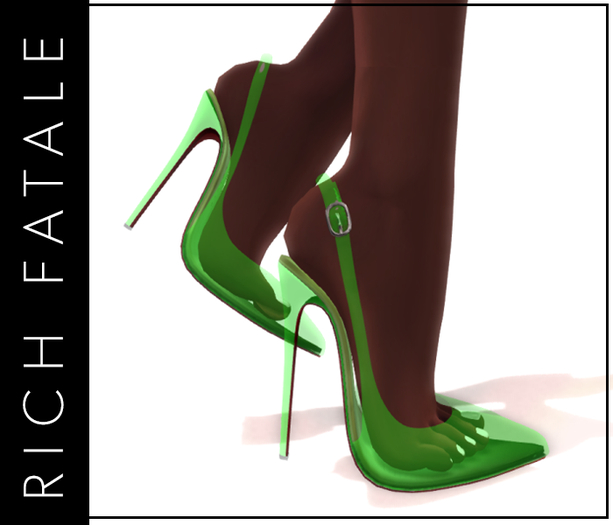 $RICH FATALE - CLEAR PVC LIONE SLINGBACK - SLIME