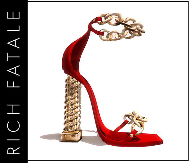 $RICH FATALE - DINO HEELS - ROUGE