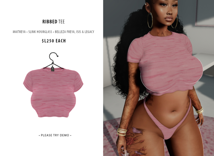 [BRAUD] Ribbed Tee Pink