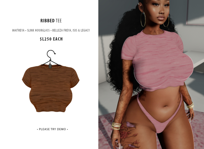 [BRAUD] Ribbed Tee Brown