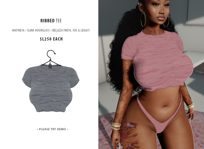 [BRAUD] Ribbed Tee Grey