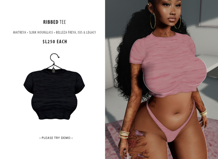 [BRAUD] Ribbed Tee Noir 