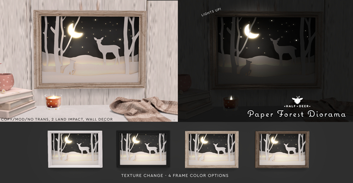 +Half-Deer+ Paper Forest Diorama [Tex. Change]