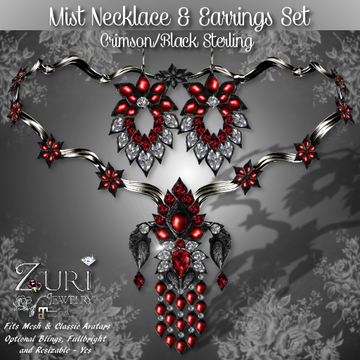 Zuri's Mist Set P-Mesh Crimson-Black Sterling