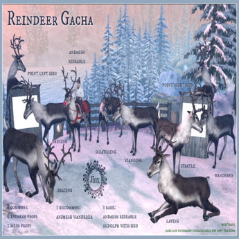 Reindeer Ridable Second Life Marketplace - Jinx : Reindeer Gacha Rideable RARE - REZZ to ...