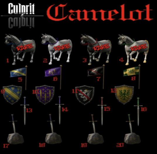 Culprit  Camelot Warhorse Cardinal RARE