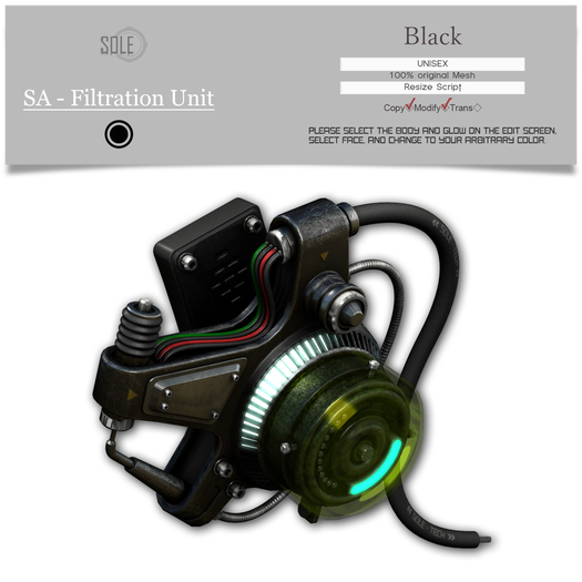 :::SOLE::: SA - Filtration Unit (Black)
