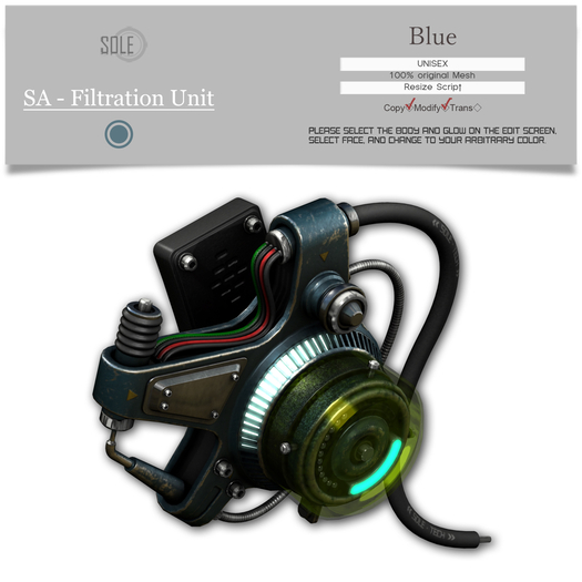 :::SOLE::: SA - Filtration Unit (Blue)