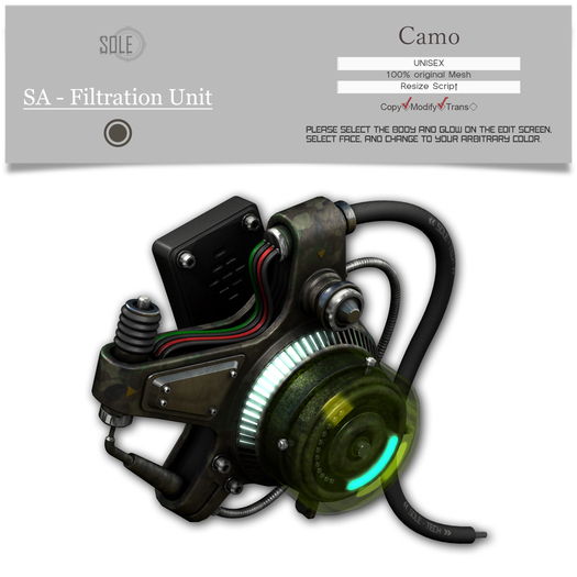 :::SOLE::: SA - Filtration Unit (Camo)