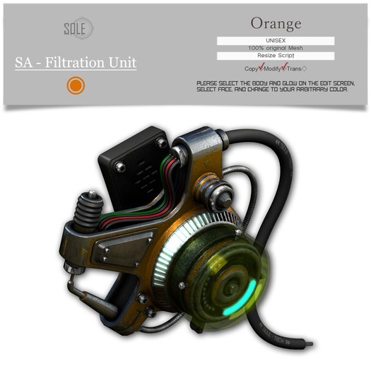 :::SOLE::: SA - Filtration Unit (Orange)