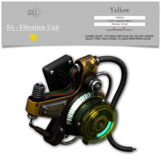 :::SOLE::: SA - Filtration Unit (Yellow)